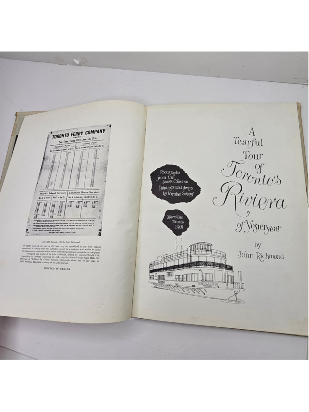 1961 A Tearful Tour of Toronto's Riviera of Yesteryear John Richmond Macmillan - Picture 5 of 11